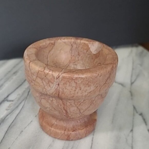 Unbranded Other - Vintage Brown Swirl Marble Morta 3” Grind Mix Herb Kitchen Tool Pot Planter